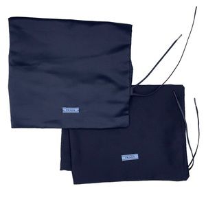 PRADA duster satin bags with drawstrings